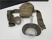 Military Belt & Pot W/Canteen Pouch