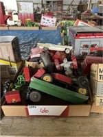 vintage wooden blocks and tractors