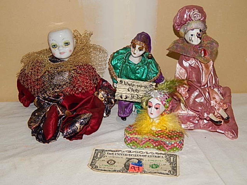 4ct Porcelain Mask Dolls