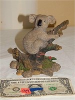Cast Koala Figurine 5-1/2" T