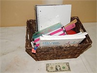 Dark Basket w/ Stationary Items & Coloring Books