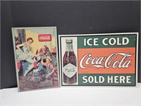 8.5" & 16" Metal Coca Cola Sign