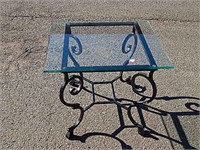Glass Table on Wrought Iron Looking Frame