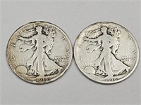 1918 P S Silver Walking Liberty 1/2 Coins