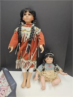 Native American Porcelain Dolls, Mason 14"-24"
