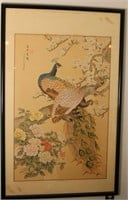 PAIR LG. 20TH C. CHINESE INK & COLOR WASH PAINTING