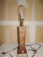 Poly Table Lamp w/ Leaf Motif NO SHADE