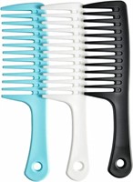 3 Pieces Wide Tooth Detangling Large Comb for