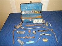 Metal Blue Tool Box w/ Tools & More