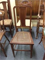 Oak and Rattan Side Chair