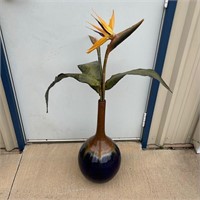 Large Ceramic Vase w/ Fauz Flower