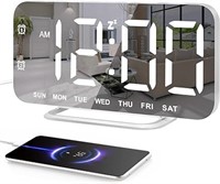 Super Slim LED Digital Alarm Clock, Mirror