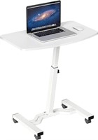 SHW Height Adjustable Mobile Laptop Stand Desk