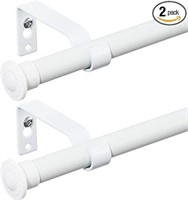White Curtain Rods 2 Pack - Standard Curtain Rods