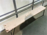 Wood Bench/ Metal Legs, Pink, 18”T x 72”L x 11”W