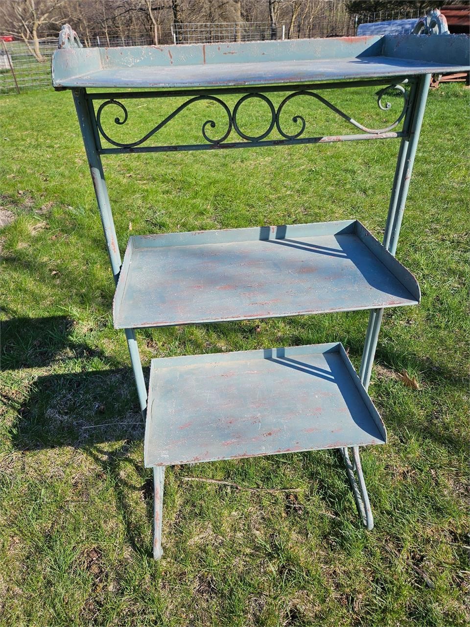 Decorative Green Metal Shelf