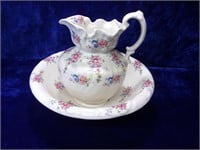 Nice Floral Ironstone Pitcher and Basin