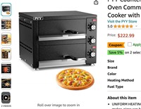 PYY Countertop Pizza Oven Electric Indoor Pizza