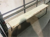 Wood Bench/ Metal Legs, White, 18”T x 72”L x 11”W