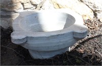 A 19TH C. ITALIAN CARVED MARBLE BAPTISMAL FONT