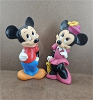 Vtg Disney ILLCO Mickey & Minnie Coin Banks