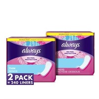 Always Thin Daily Liners, Regular Absorbency, 120