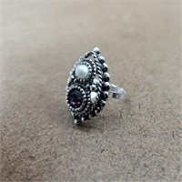 Vtg Sarah Coventry Imperial Faux Adjustable Ring