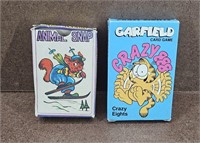Vtg Garfield Crazy 8s & Animal Snap Card Games