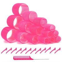 J Next 24Pcs Hair Rollers with Clips & Comb-Self G