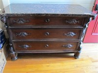 MARBLE TOP VICTORIAN 3 DRAWER CHEST CIRCA 1870'S