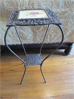 VICTORIAN PLANT STAND & TILE 30" H