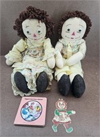 Vtg Raggedy Ann & Andy Doll - Plus