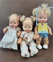 3 Vtg Mattel Baby Dolls