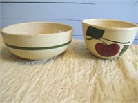 2 PC WATTS APPLE POTTERY BOWL CLEAN