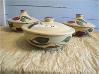 WATTS APPLE 3 PC COVERED BOWLS 8" EACH