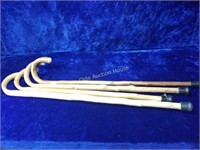 4 Assorted Walking Canes with Rubber Tips.