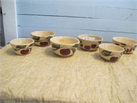 6 PC WATTS APPLE BOWLS LARGEST IS 6"W