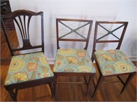 3 MISC CHAIRS, 2 MATCHING, 1 MISC