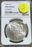 NGC 1897-S Morgan UNC Details Cleaned