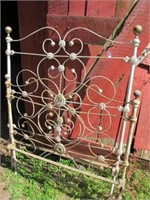 TWIN IRON BED W/ BRASS BALLS, DECOR ONLY