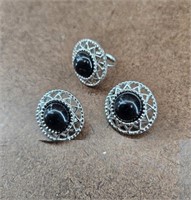 Sarah Coventry Earrings & Adjustable Ring Set