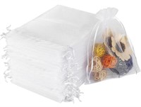 100PCS WHITE ORGANZA BAGS(9X12CM) SOME MAY BE