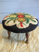VINTAGE HAND KNOTTED FOOT STOOL 14"X9"