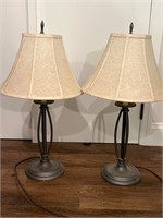 Pair of lamps attic kept need cleaning