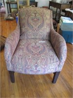 UPHOLSTER SIDE CHAIR W/ ORIG NAIL HEADS 36"H