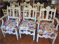 SET OF 6 PAINTED ORNATE SIDE CHAIRS