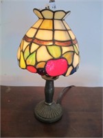 STAINED GLASS LITTLE DESK LAMP WORKING 12"H
