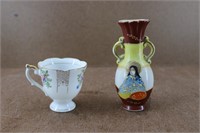 Occupied Japan Fine Porcelain Tea Cup & Vase