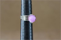 Vtg Sarah Coventry Adjust Size Purple Marble Ring