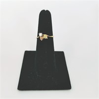 Vintage 14K Black Hills Gold Diamond Ring